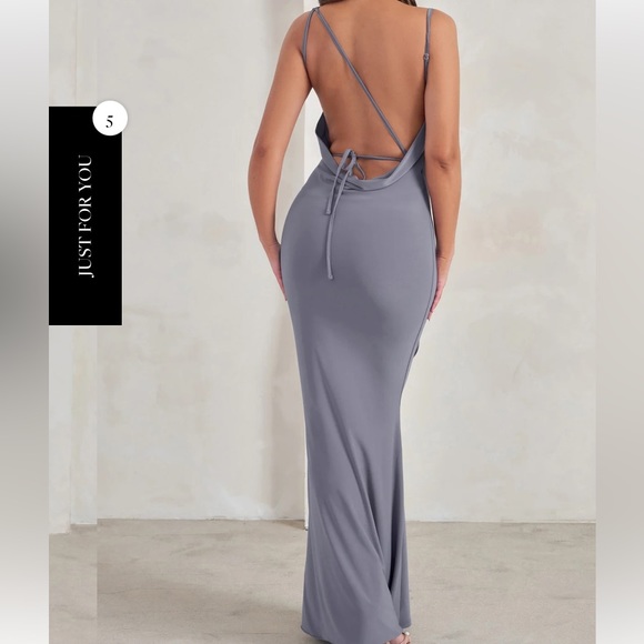 CLUB L LONDON - CORINNE ASYMMETRIC DRESS - Picture 2 of 4